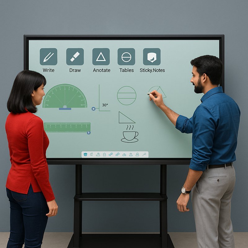 Interactive panel in a classroom