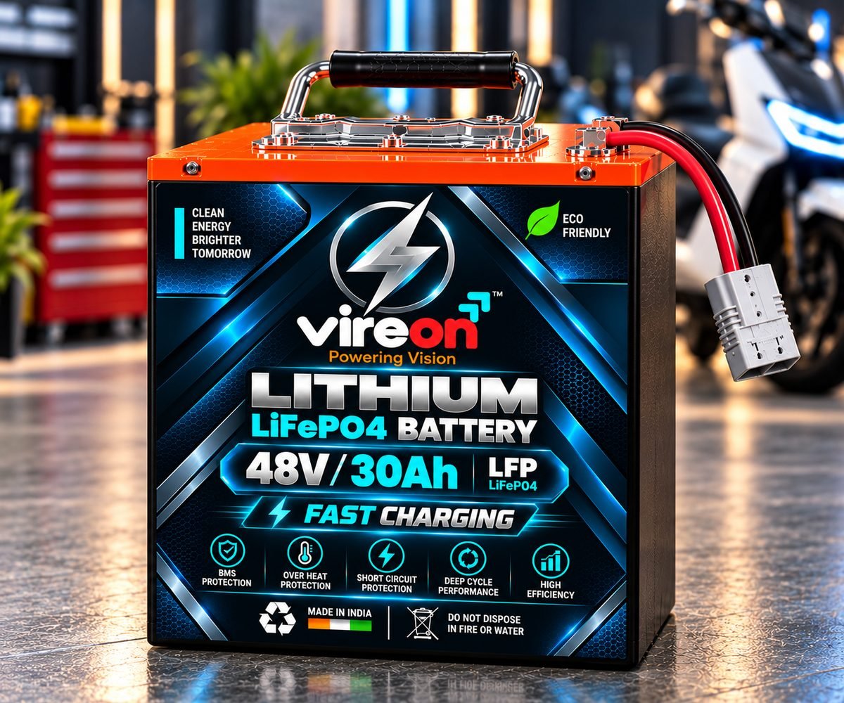 Vireon LFP 48V 30Ah lithium battery – front view